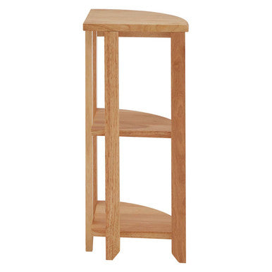 Three Tier Tropical Hevea Wood Corner Shelf Unit | Heva