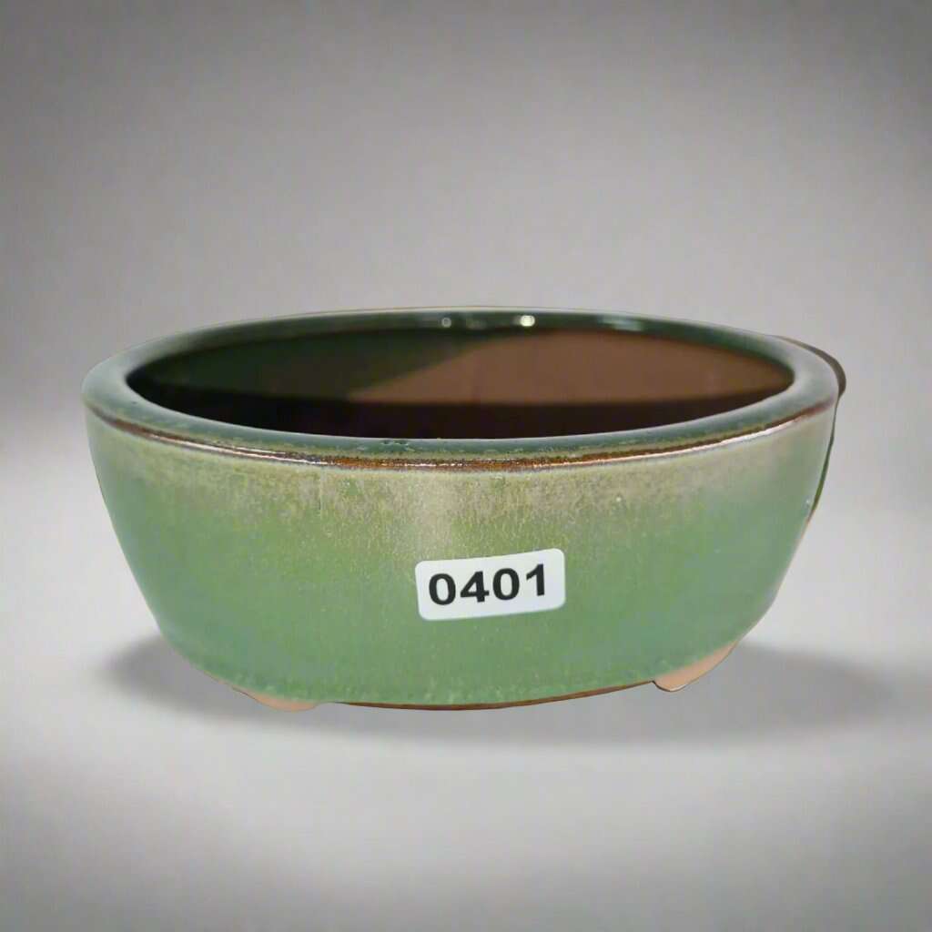 13cm_Glazed_Bonsai_Pot_Oval_13cm_x_10cm_x_5cm_Green_-_Yorkshire_Bonsai-15581