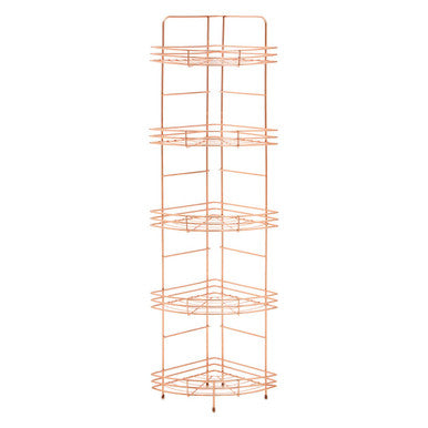 5 Tier Copper Finish Corner Storage Rack | Dara
