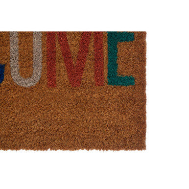 Welcome Multicolour Coir Doormat | Filta