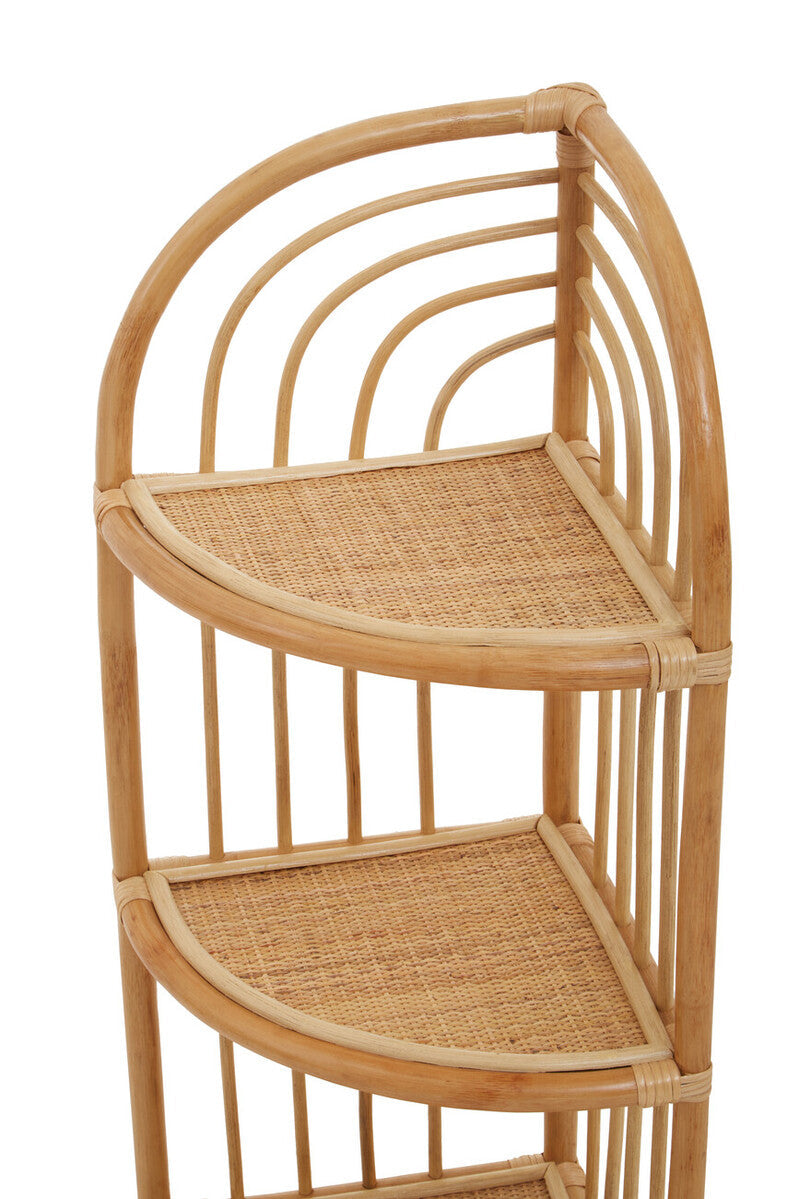 Mataram Natural Rattan 3 Tier Corner Shelf Unit