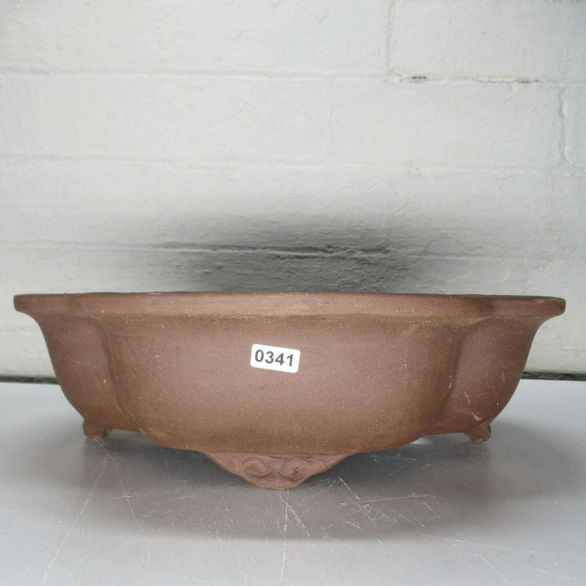 31cm_Unglazed_Bonsai_Pot_Oval_31cm_x_25cm_x_9cm_Floral_Brown_-_Yorkshire_Bonsai-21595