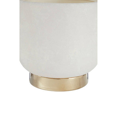 White and Gold Small Ceramic Planter | Callie