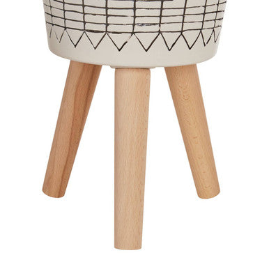 White and Black Small Planter | Darnell