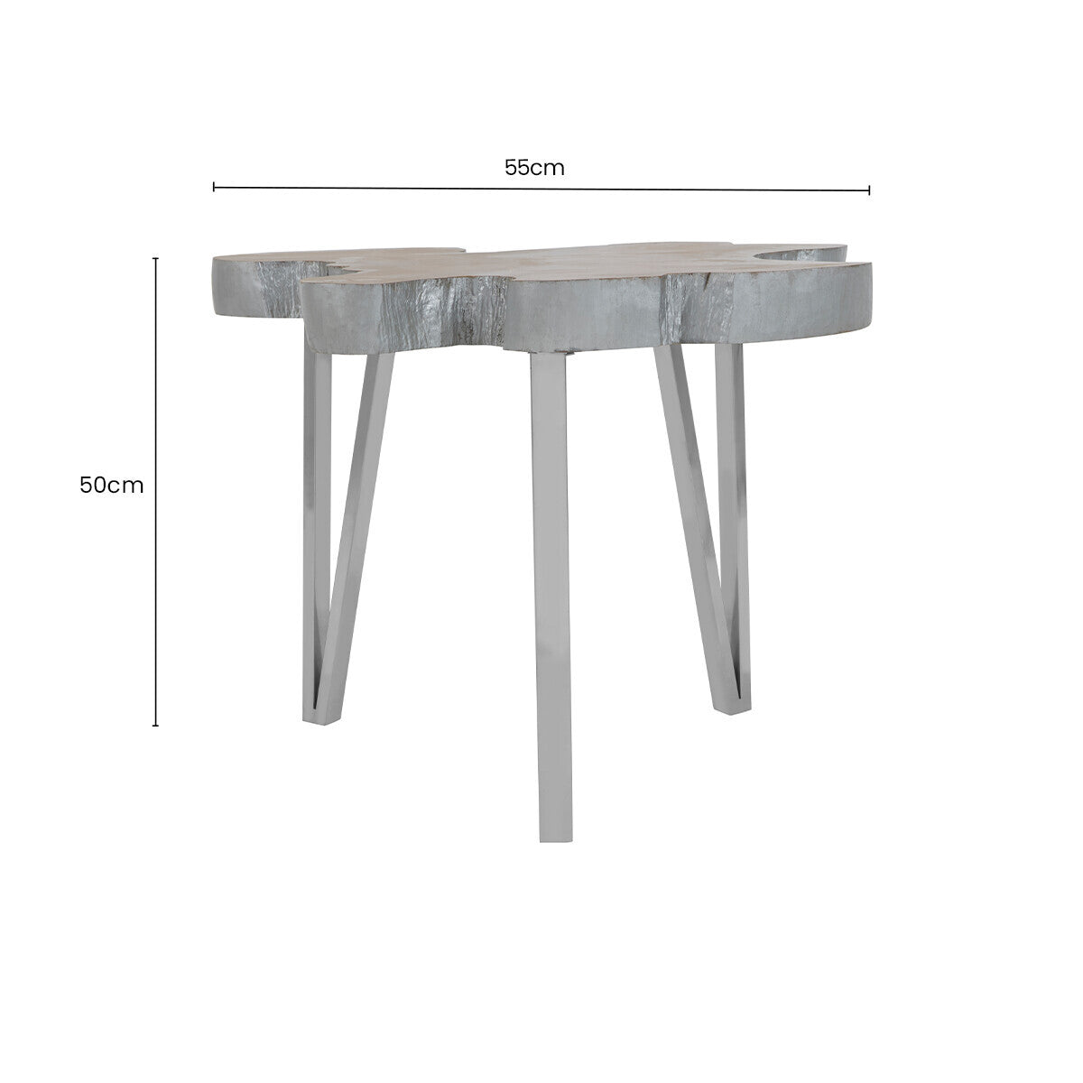 Surak Teak Wood Live Edge Side Table