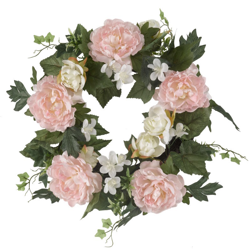 Artificial Peony Wreath 40cm