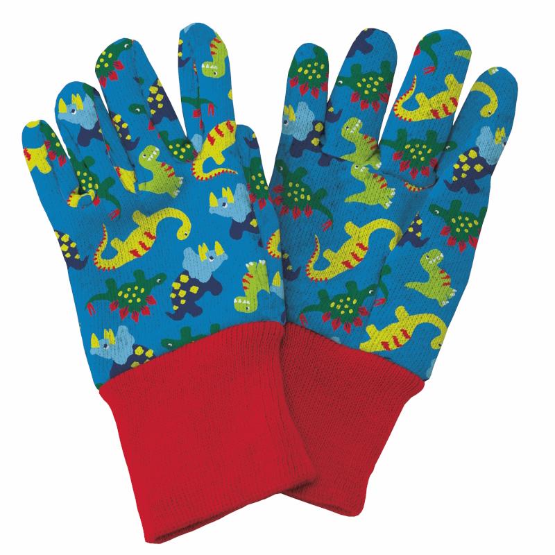 Kids Dinosaur Gardening Gloves: Blue Kent and Stowe | Small Indoor Plants