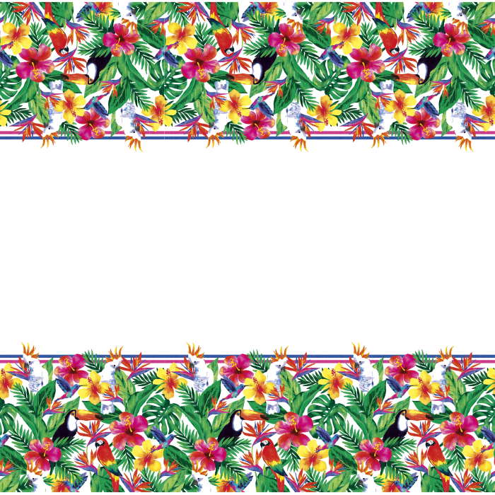 Tropical Leaf Tablecloth with Toucan and Parrot