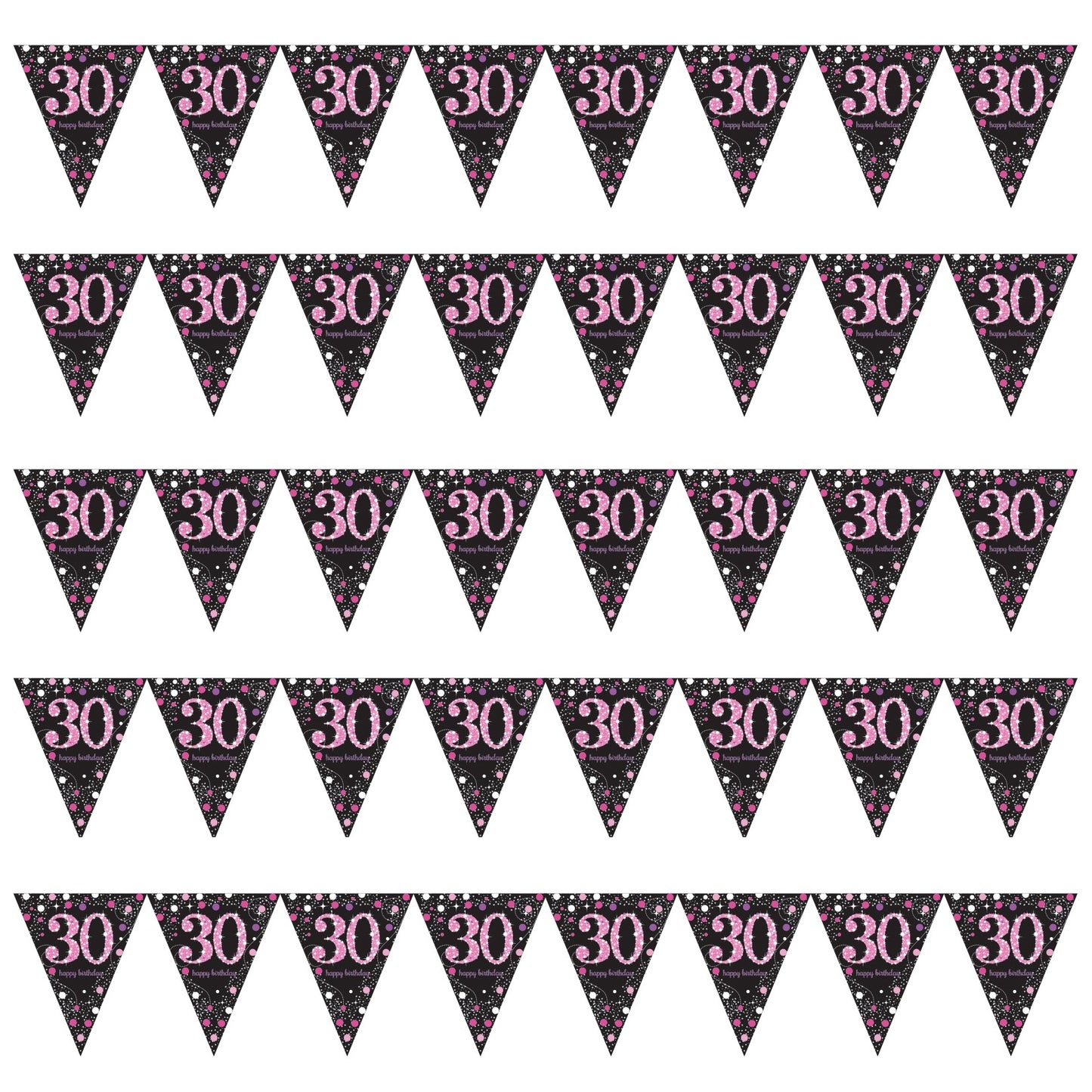 Pink Sparkle 30th Birthday Bunting Banner
