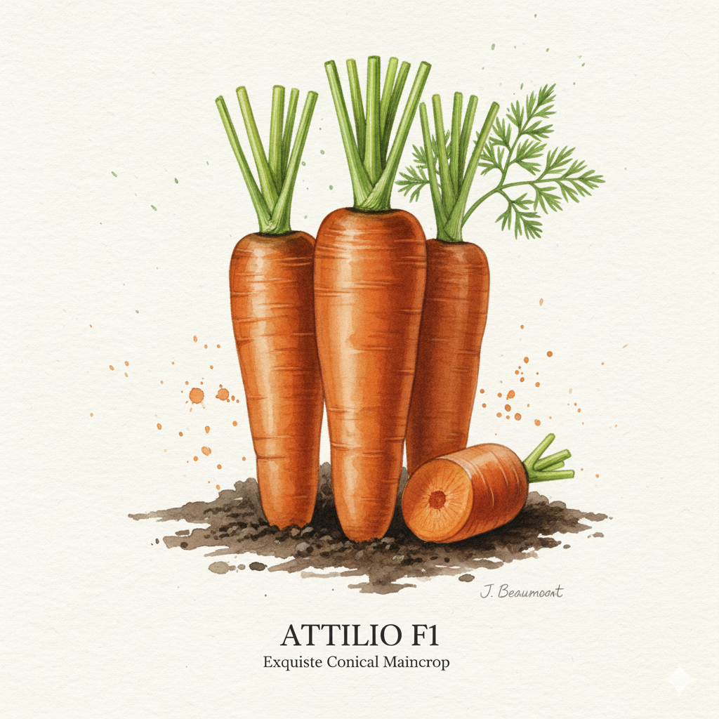 Premium Nantes Carrot Seeds - Attilio F1 for Thriving Gardens