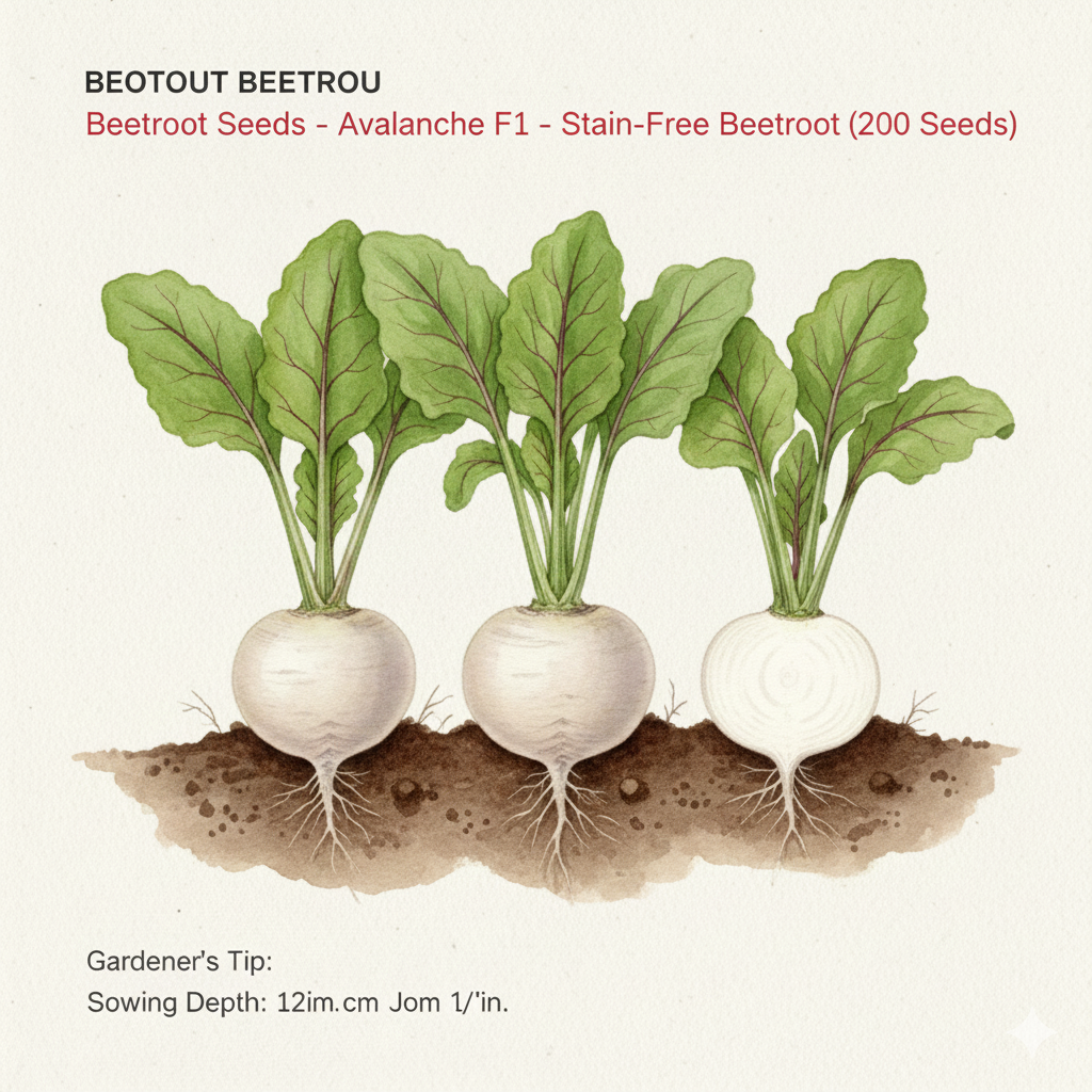 Avalanche F1 White Beetroot Seeds – Experience the Sweetness without the Mess