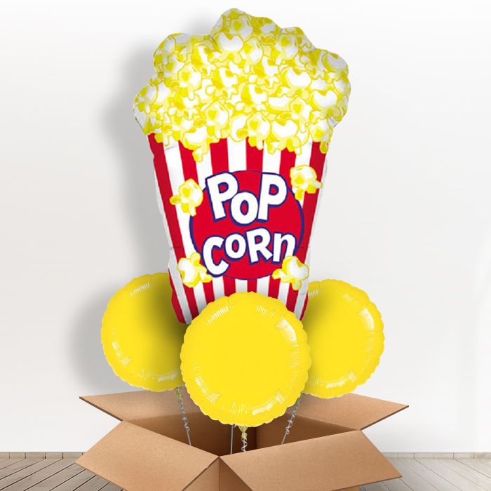 Popcorn Balloons Delivered in a Box - With 3 Themed Balloons | Small Indoor Plants