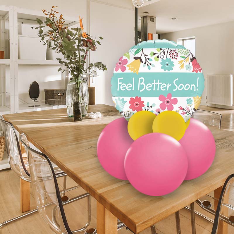Feel Better Soon Colourful Balloon Gift Message | Table Decoration