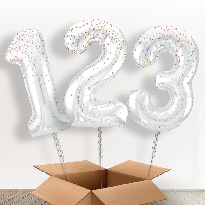Rose Gold Dots Helium Filled Number Balloons 0-9 - Number 9 | Small Indoor Plants