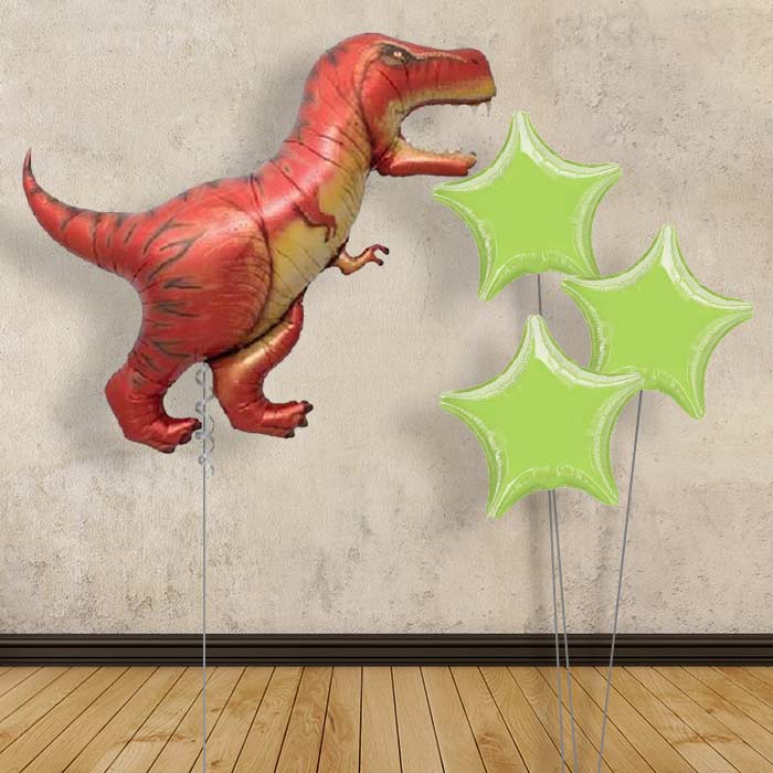 T-Rex Dinosaur Balloon in a Box Gift - Plain Bouquet | Small Indoor Plants