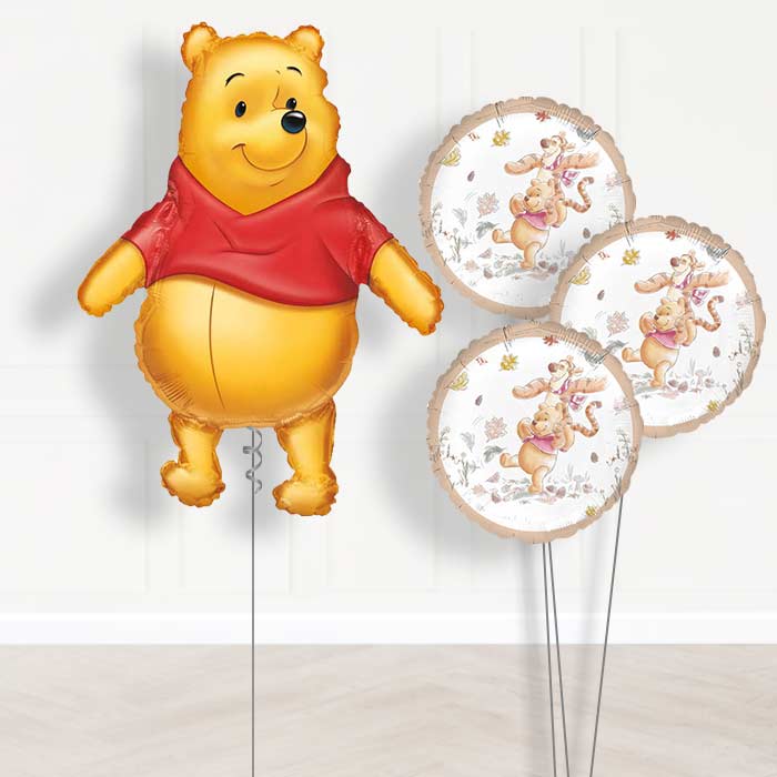Winnie the Pooh Balloon Bouquet Delivered - Themed Bouquet | Small Indoor Plants