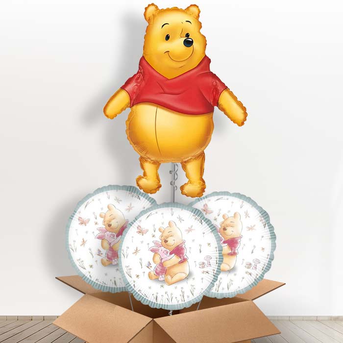 Winnie the Pooh Helium Balloons in a Box - With 3 Themed Balloons | Small Indoor Plants