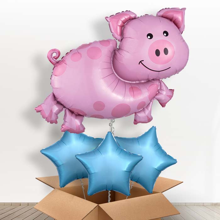Giant Pig Shaped Foil Balloon in a Box