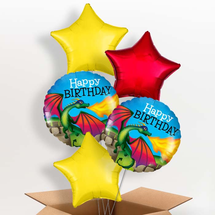 Dragon Happy Birthday Balloon in a Box Gift - 5 Balloon | Small Indoor Plants