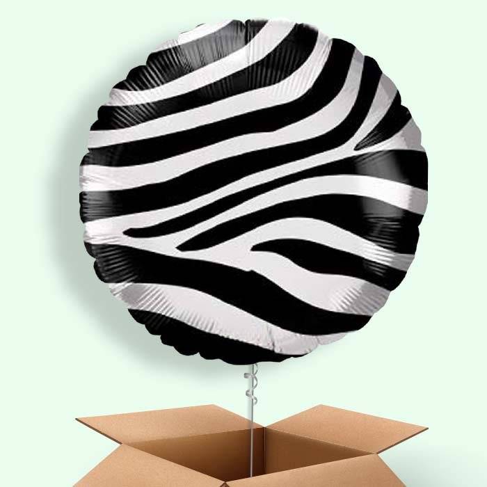 Zebra Print Balloon in a Box - 1 Balloon | Small Indoor Plants