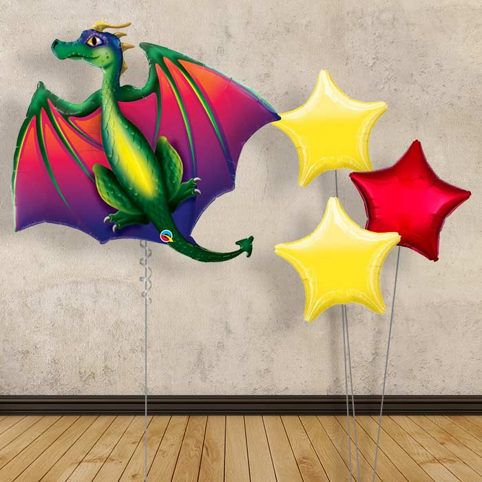 Dragon Balloons Display in a Box Gift - Plain Bouquet | Small Indoor Plants