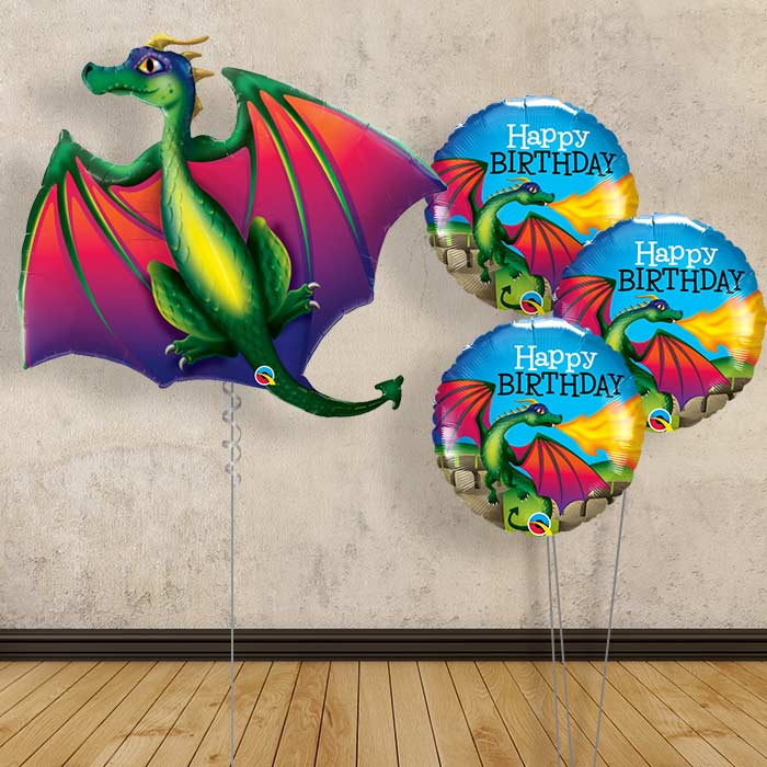 Dragon Balloons Display in a Box Gift - Themed Bouquet | Small Indoor Plants