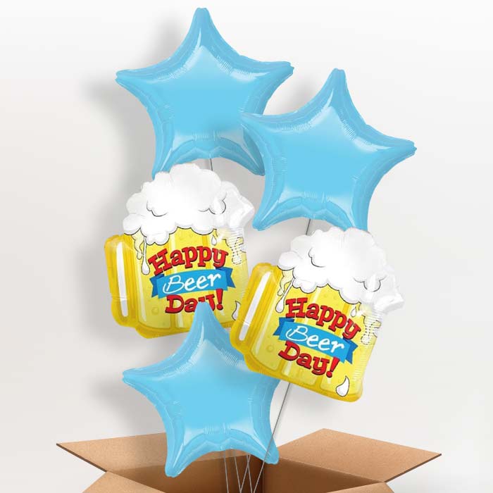Happy Birthday | Beer Day Balloon in a Box - 5 Balloon | Small Indoor Plants