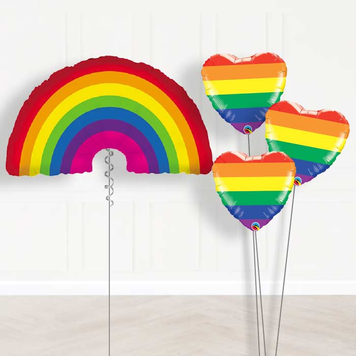 Rainbow Shaped Inflated Helium Balloons Delivered
