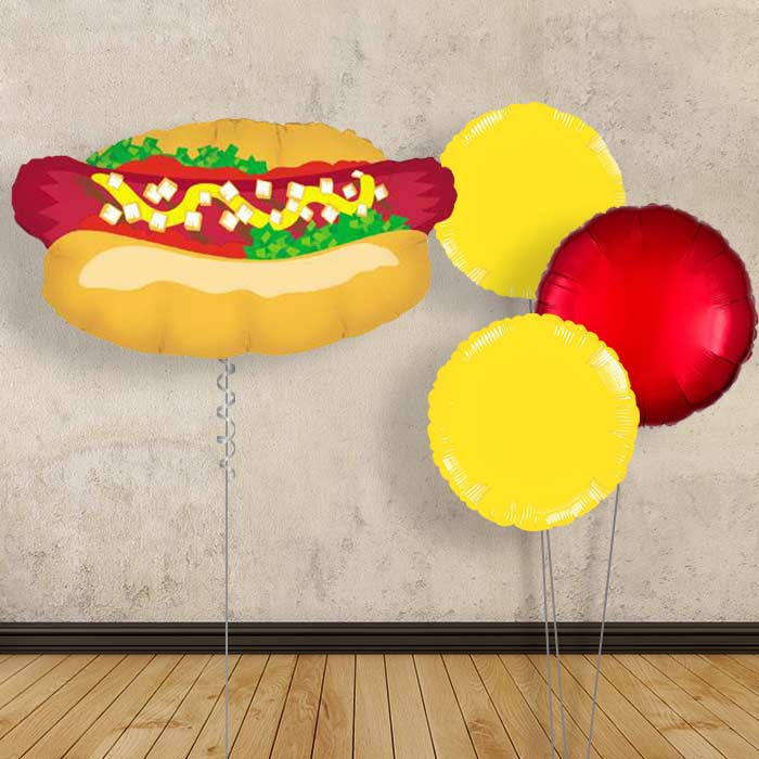 Hot Dog Inflated Helium Balloons Delivered