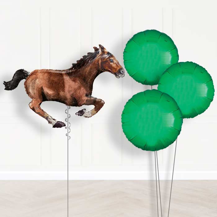 Helium Horse Balloons Delivered Inflated (D Brown) - Themed Bouquet | Small Indoor Plants