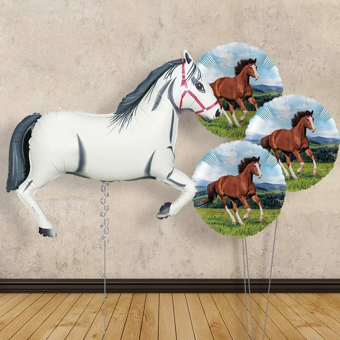White Horse Inflated Helium Balloons Delivered