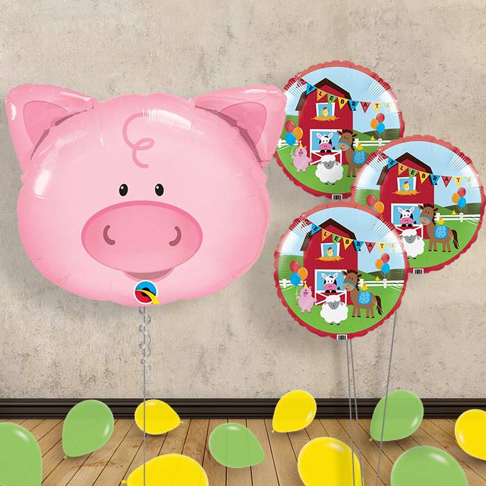 Pig Head Inflated Helium Balloons Delivered
