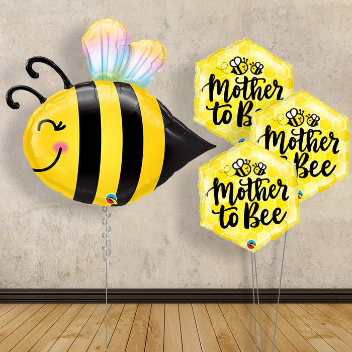 Bumble Bee Inflated Helium Balloons Delivered - Themed Bouquet | Small Indoor Plants