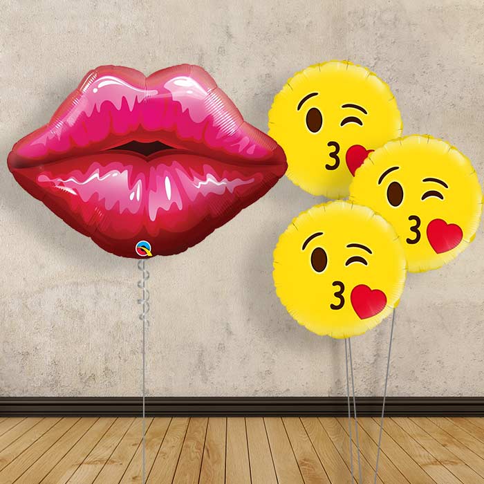 Balloon Lips in a Box Display Package - Themed Bouquet | Small Indoor Plants