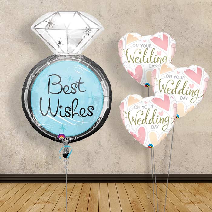 Personalised Balloon - Best Wishes Wedding Ring - Themed Bouquet | Small Indoor Plants