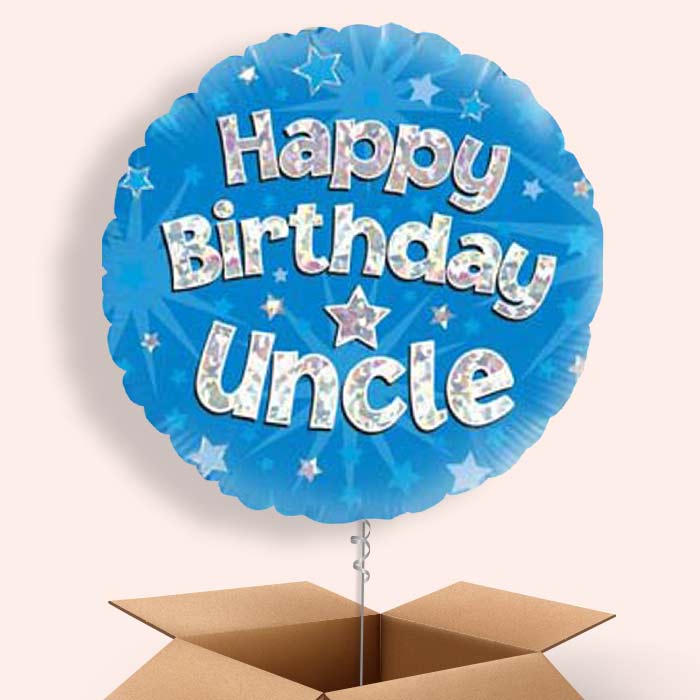 Happy Birthday Uncle Balloon in a Box - Blue Star - 1 Balloon | Small Indoor Plants