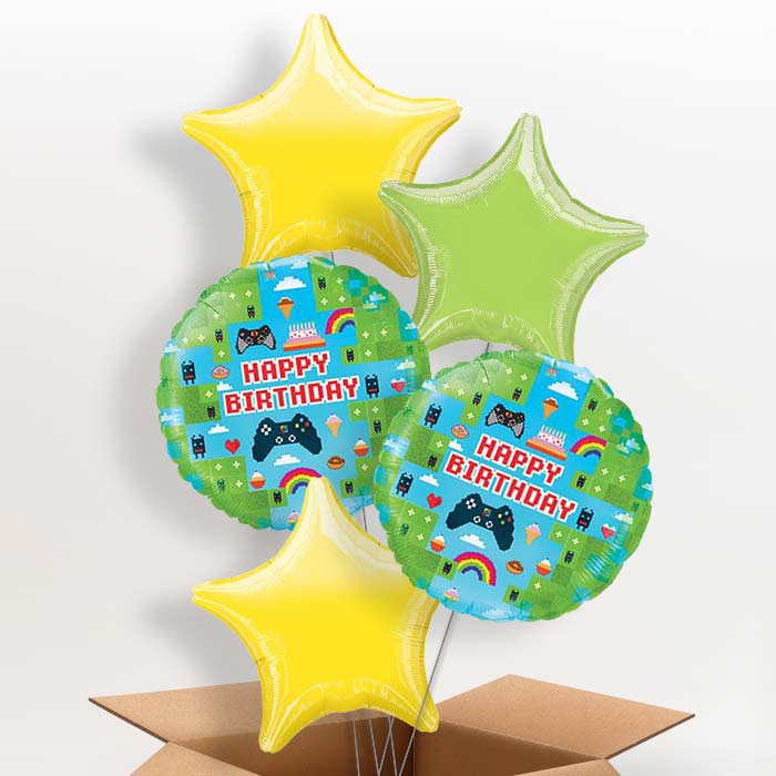 Gaming Birthday Balloons in a Box - Game Blox - 5 Balloon | Small Indoor Plants