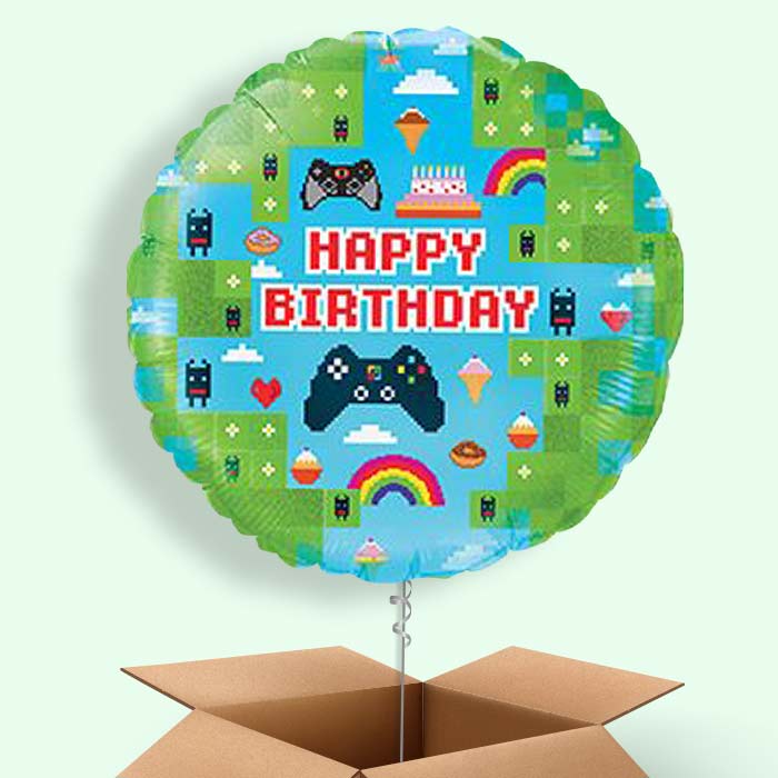 Gaming Birthday Balloons in a Box - Game Blox - 1 Balloon | Small Indoor Plants