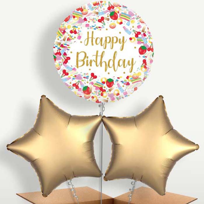 Pick n Mix Sweets Happy Birthday Balloon Bunch | Small Indoor Plants