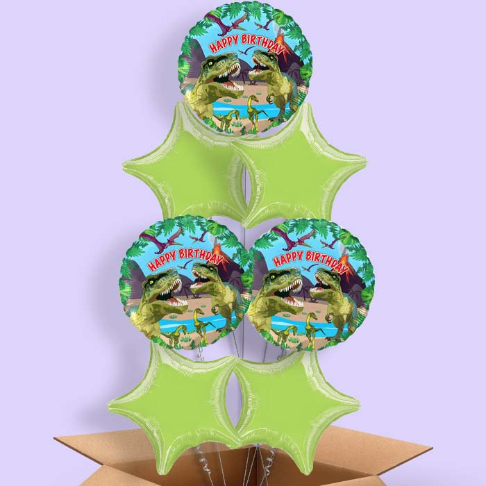 Birthday Dinosaur Balloons in a Box - 7 Balloon | Small Indoor Plants