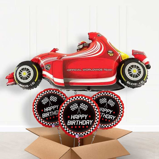Happy Birthday Race Car Balloon in a Box - With 3 Themed Balloons | Small Indoor Plants