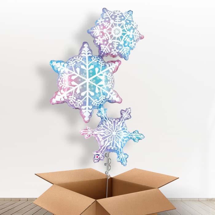 Giant Snowflake Trio Balloon in a Box