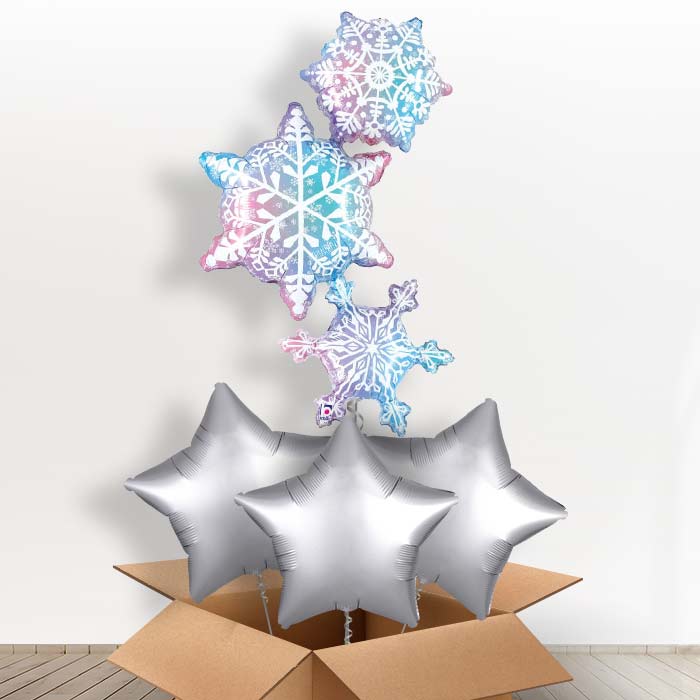 Giant Snowflake Trio Balloon in a Box