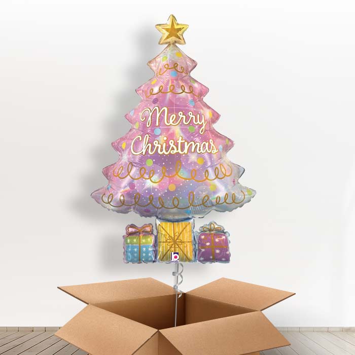 Holographic Christmas Tree Balloon in a Box