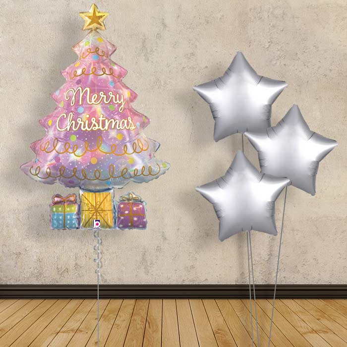 Christmas Tree Helium Balloon Bouquet Delivered