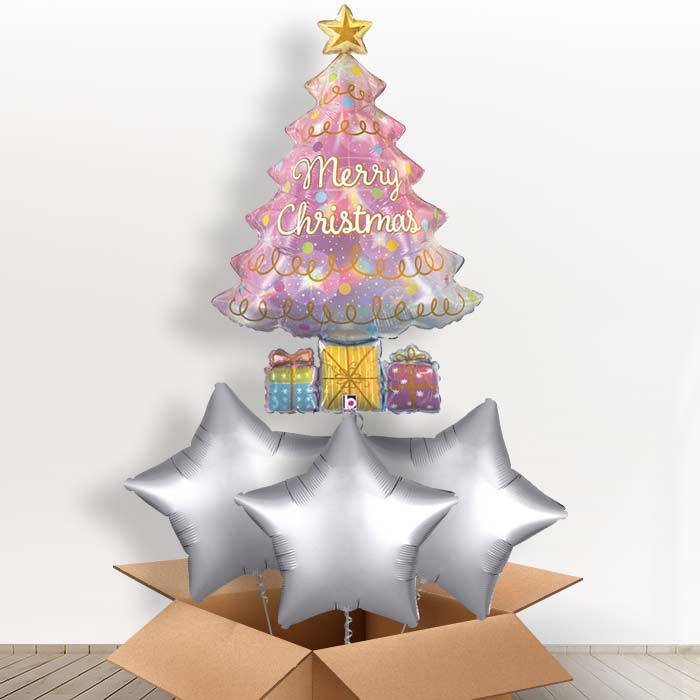 Holographic Christmas Tree Balloon in a Box
