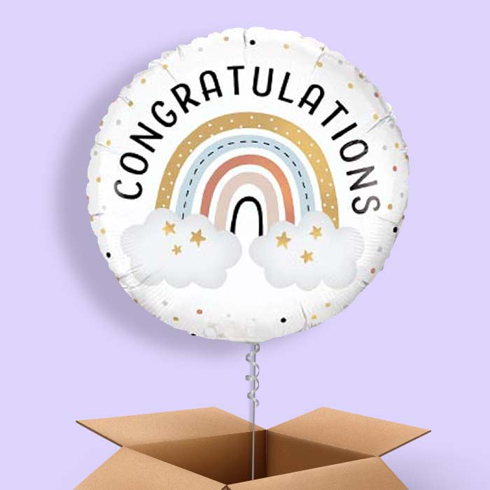 Boho Congratulations Helium Balloon in a Box