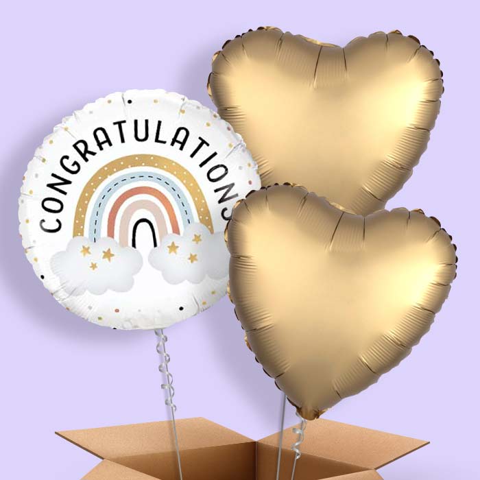 Boho Congratulations Cluster of Balloons in a Box