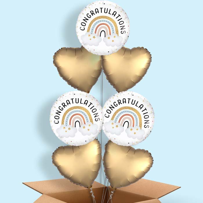 Boho Congratulations Balloon in a Box - 7 Balloon | Small Indoor Plants