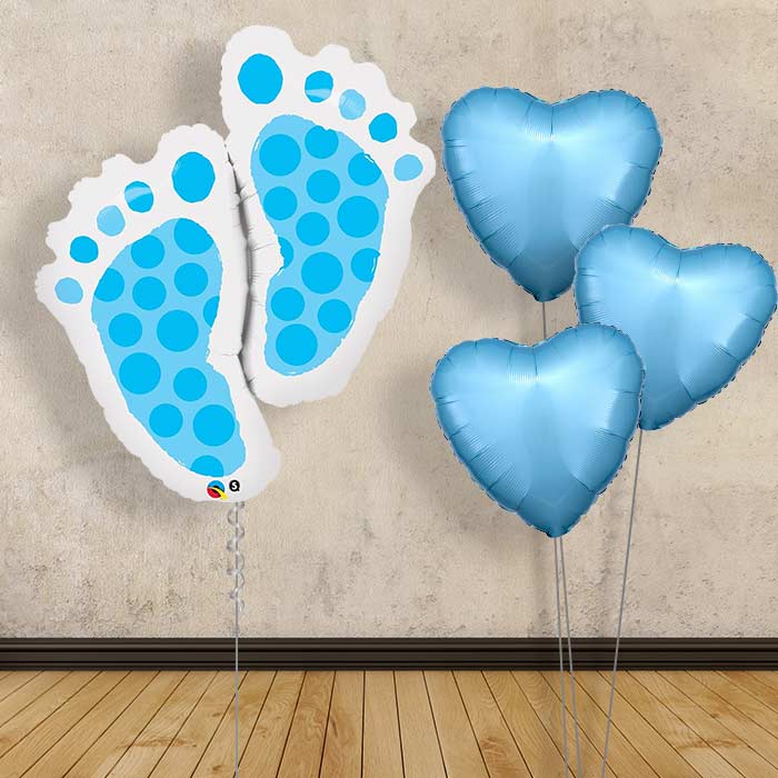 Blue Baby Feet Baby Shower Balloon Bouquet